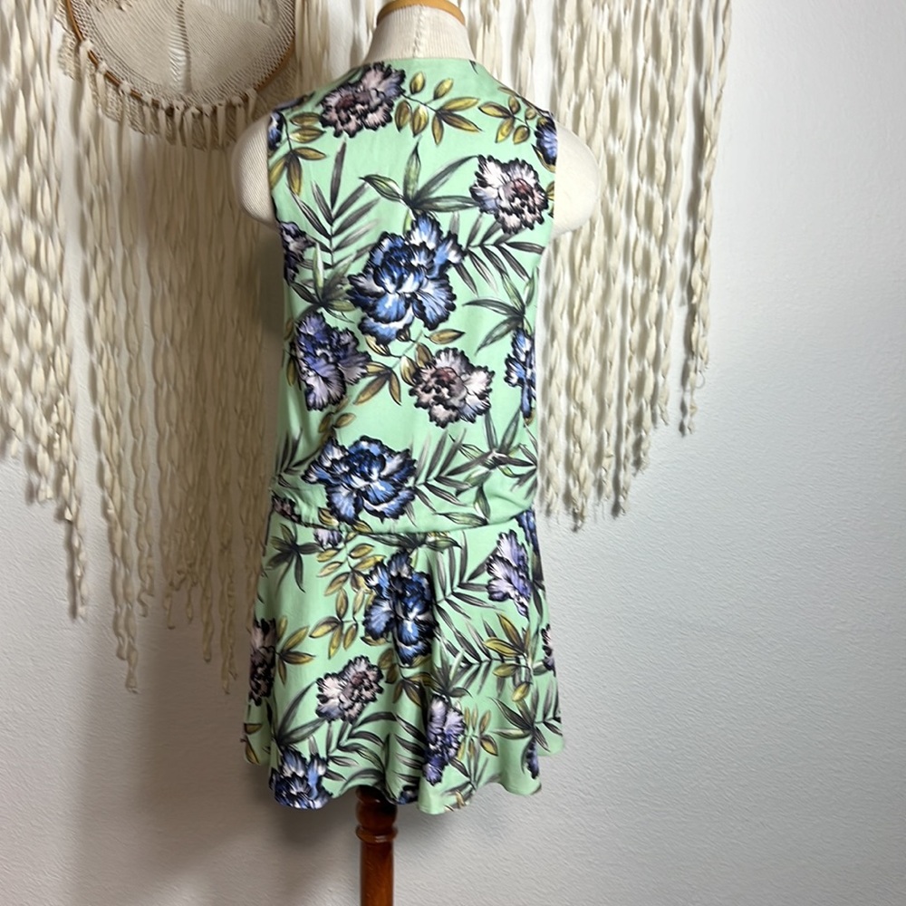 Alice + Olivia Green Floral Mini Dress size 2 - Picture 5 of 8